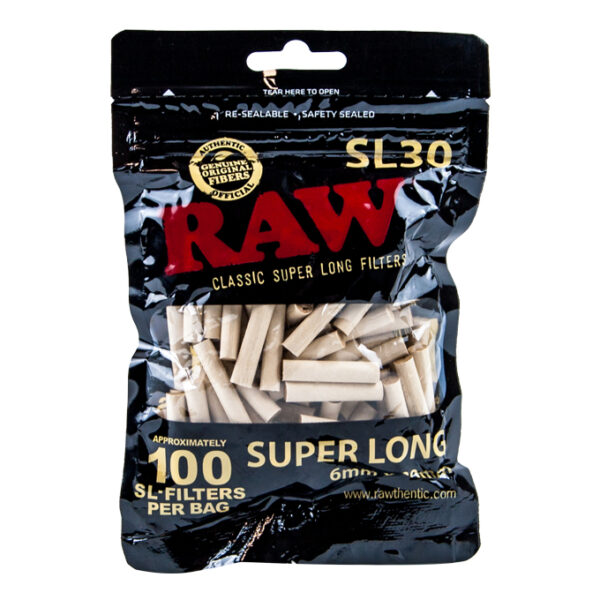 Filtros Raw Filter Super Long Slim Black X 100 Unidades