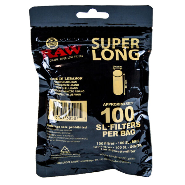 Filtros Raw Filter Super Long Slim Black X 100 Unidades - Imagen 3