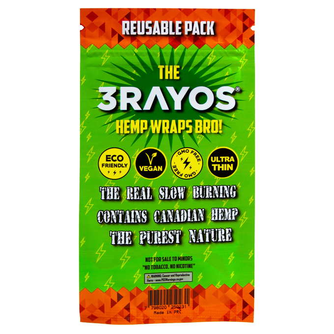 Sedas HEMP Wraps 3Rayos Crazy Mango X Unidad - Imagen 2