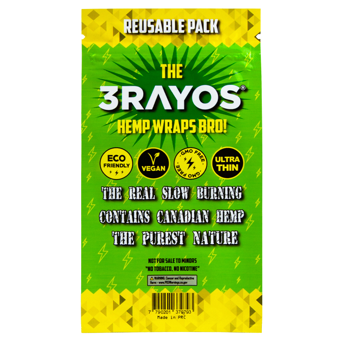 Sedas HEMP Wraps 3Rayos Goody Lemon X Unidad (copia) - Imagen 2