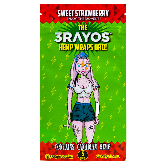 Sedas HEMP Wraps 3Rayos Sweet Strawberry X Unidad