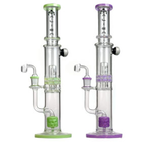 BONG 13 RECICLADOR 2 PERCOLADORES + ANTISPLASH + BANGER ALIEN 46CM