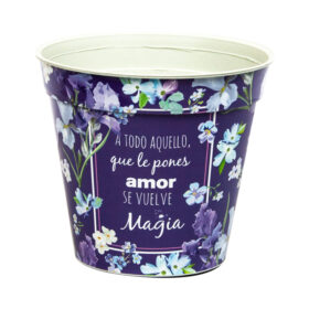 Maceta Plástica Redonda Estampada 12