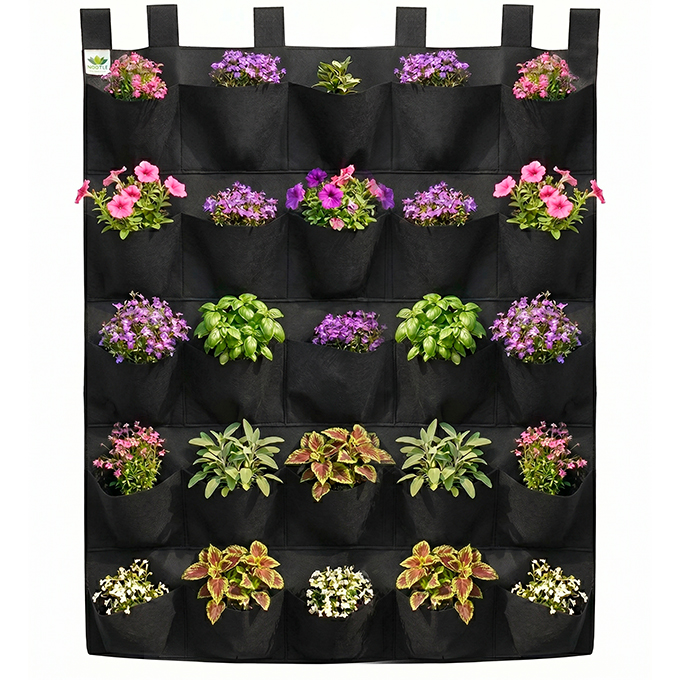 Maceta Jardin Vertical Geotextil Lotus 25 Bolsillos